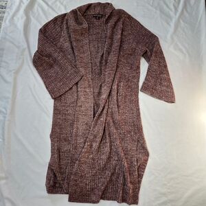 Barefoot Dreams Cozy Chic Lite Purple Chenille Fuzzy Long Sleeve Duster Cardigan